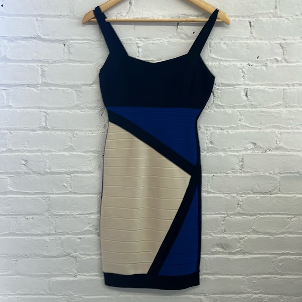 Herve leger color block mini dress